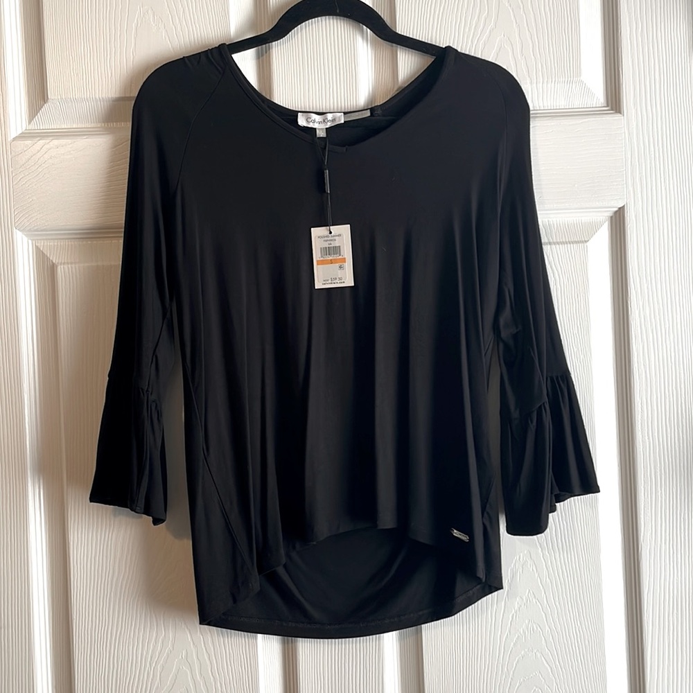 Calvin Klein Blsck 3/4 Bell Sleeve Top - Small NWT
